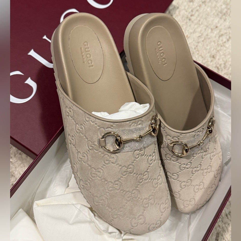 Gucci Monogram Suede Loafer